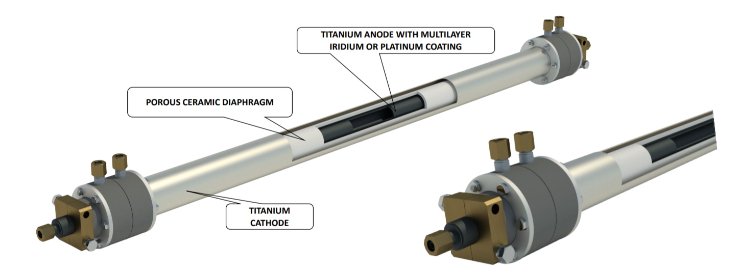 Electrochemical Modular Element MB-26T with titanium anode and ceramic diaphragm